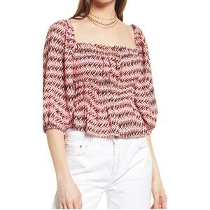 OPEN EDIT Women's NWT Shirring Detail Square Neck Top | Size S‎